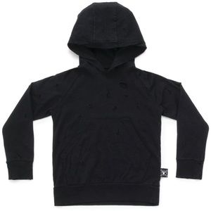 nununu Deconstructed Hoodie Black Distressed